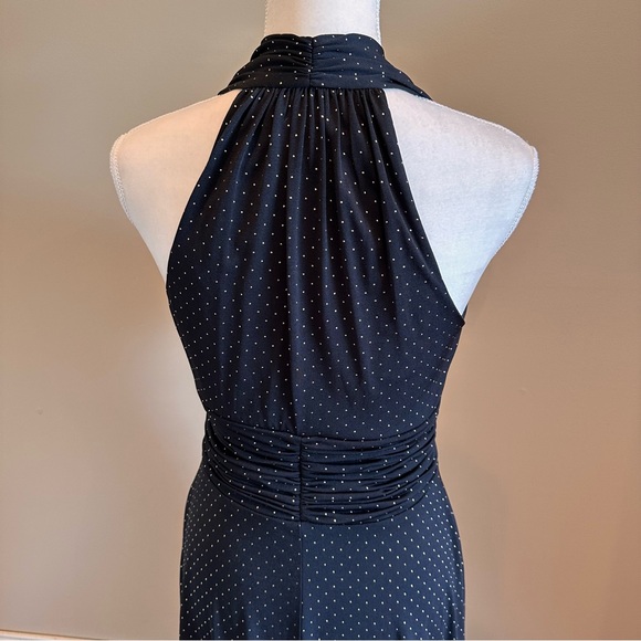 Evan Picone Black and Gold Halter Dress Size 4 - Picture 8 of 10